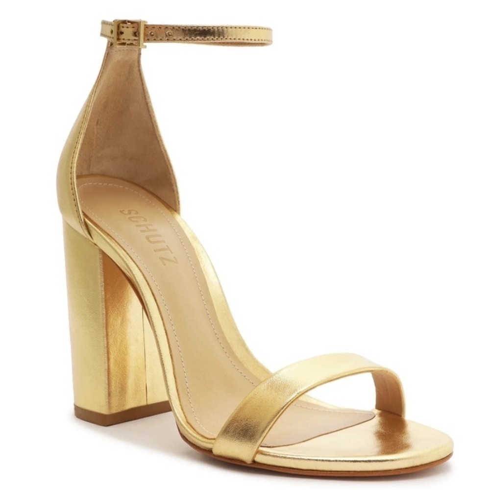 SCHUTZ Ouro Claro Orch Cadey Lee Ankle Strap Sandal